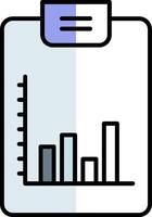 bar Diagram fylld halv skära ikon vektor