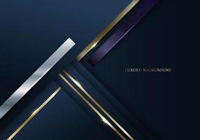 abstrakte blaue Dreiecke Formen mit glänzenden goldenen Linien Hintergrund Luxus-Stil vektor