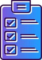 Checkliste Gradient gefüllt Symbol vektor