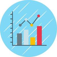 Bar Diagramm eben Blau Kreis Symbol vektor