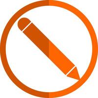 Bleistift Glyphe Orange Kreis Symbol vektor