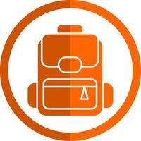 Rucksack Glyphe Orange Kreis Symbol vektor