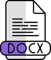 docx fylld halv skära ikon vektor