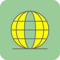 weltweit gefüllt Gelb Symbol vektor