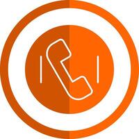 Telefon Anruf Glyphe Orange Kreis Symbol vektor