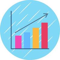 Bar Diagramm eben Blau Kreis Symbol vektor