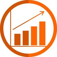 bar Diagram glyf orange cirkel ikon vektor