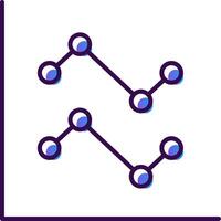 Linie Diagramm Gradient gefüllt Symbol vektor