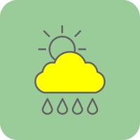 morgon, regn fylld gul ikon vektor