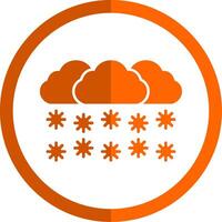 schneit Glyphe Orange Kreis Symbol vektor