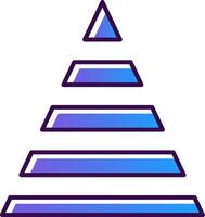 Pyramide Diagramm Gradient gefüllt Symbol vektor