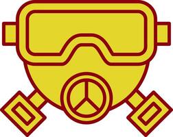 Gasmaskenlinie zweifarbiges Symbol vektor