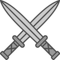 zwei Schwerter Stutfohlen Symbol vektor