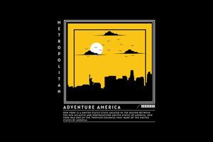 Abenteuer Amerika Silhouette Retro-Design vektor