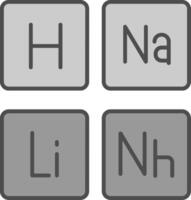 periodisk tabell fylla ikon vektor