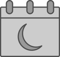 måne kalender fylla ikon vektor