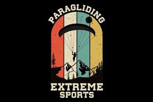 skärmflygning extrem sport design vintage retro vektor