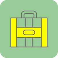 resväska fylld gul ikon vektor