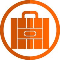 Koffer Glyphe Orange Kreis Symbol vektor