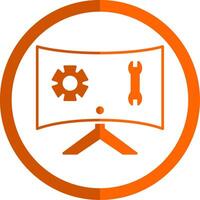 technisch Unterstützung Glyphe Orange Kreis Symbol vektor