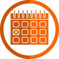 Kalender Datum Glyphe Orange Kreis Symbol vektor