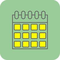 Kalender gefüllt Gelb Symbol vektor