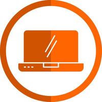 Laptop Glyphe Orange Kreis Symbol vektor