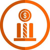 Dollar Glyphe Orange Kreis Symbol vektor