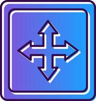 korsa symbol lutning fylld ikon vektor