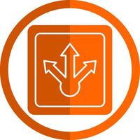 Wege Glyphe Orange Kreis Symbol vektor