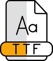 ttf fylld halv skära ikon vektor