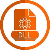 dll glyf orange cirkel ikon vektor