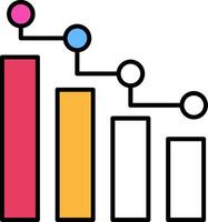 Statistiken gefüllt Hälfte Schnitt Symbol vektor