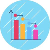 Bar Diagramm eben Blau Kreis Symbol vektor
