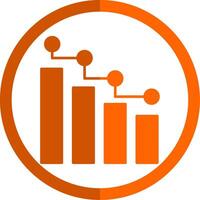 Statistiken Glyphe Orange Kreis Symbol vektor