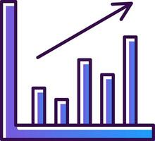 Bar Diagramm Gradient gefüllt Symbol vektor