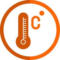 celsius glyf orange cirkel ikon vektor