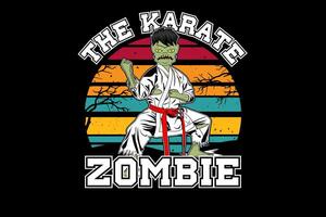 das karate zombie design vintage retro vektor