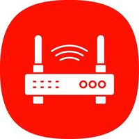 W-lan Router Glyphe Kurve Symbol vektor