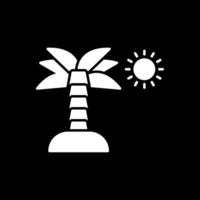 palmträd glyf inverterad ikon vektor