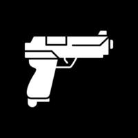 pistol glyf inverterad ikon vektor