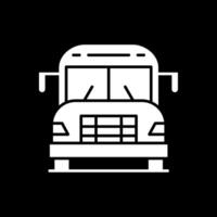 Schulbus-Glyphe invertiertes Symbol vektor
