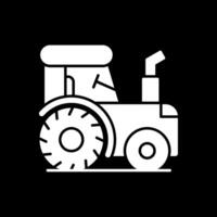 Traktor-Glyphe invertiertes Symbol vektor