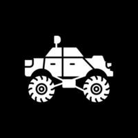 Monster-Truck-Glyphe invertiertes Symbol vektor