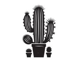 kaktus silhuett ikon grafisk logotyp design vektor