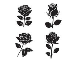 Rose Blume Silhouette Symbol Grafik Logo Design vektor