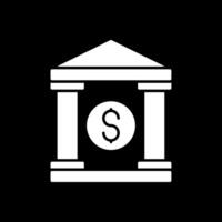 Bank-Glyphe invertiertes Symbol vektor