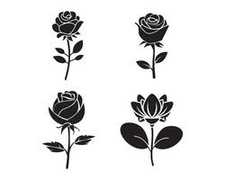 Rose Blume Silhouette Symbol Grafik Logo Design vektor