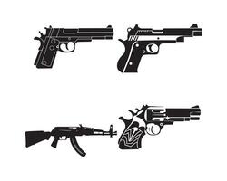 pistol silhuett ikon grafisk logotyp design vektor