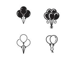 Ballon Silhouette Symbol Grafik Logo Design vektor